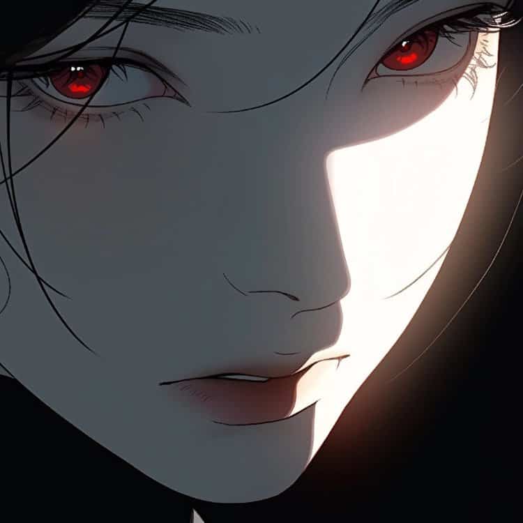 禁欲系高冷黑红色氛围感女生头像 AI动漫暗黑系女头_8