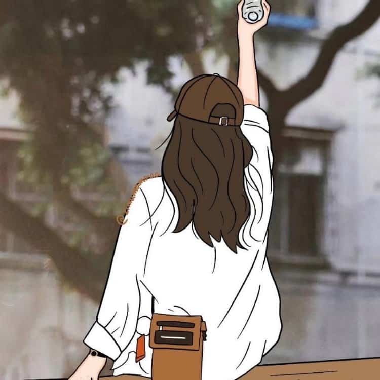 适合秋天的手绘文艺风女生微信头像 清新森系气质女头_3
