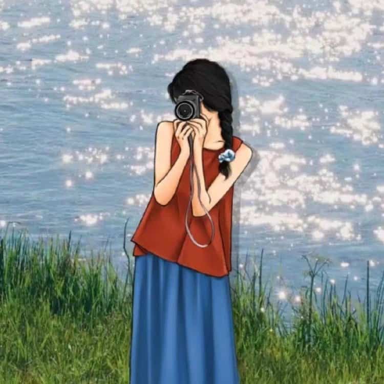 适合秋天的手绘文艺风女生微信头像 清新森系气质女头_7