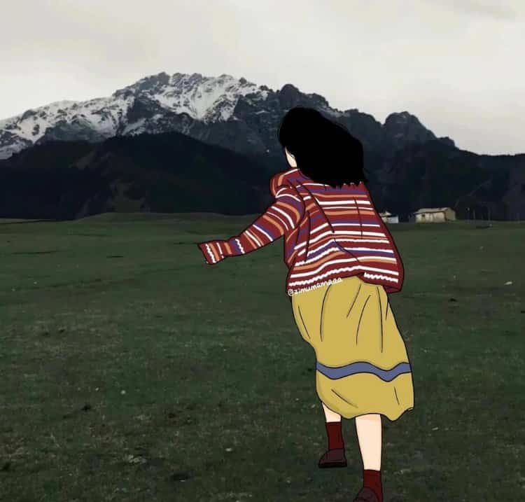 适合秋天的手绘文艺风女生微信头像 清新森系气质女头_10