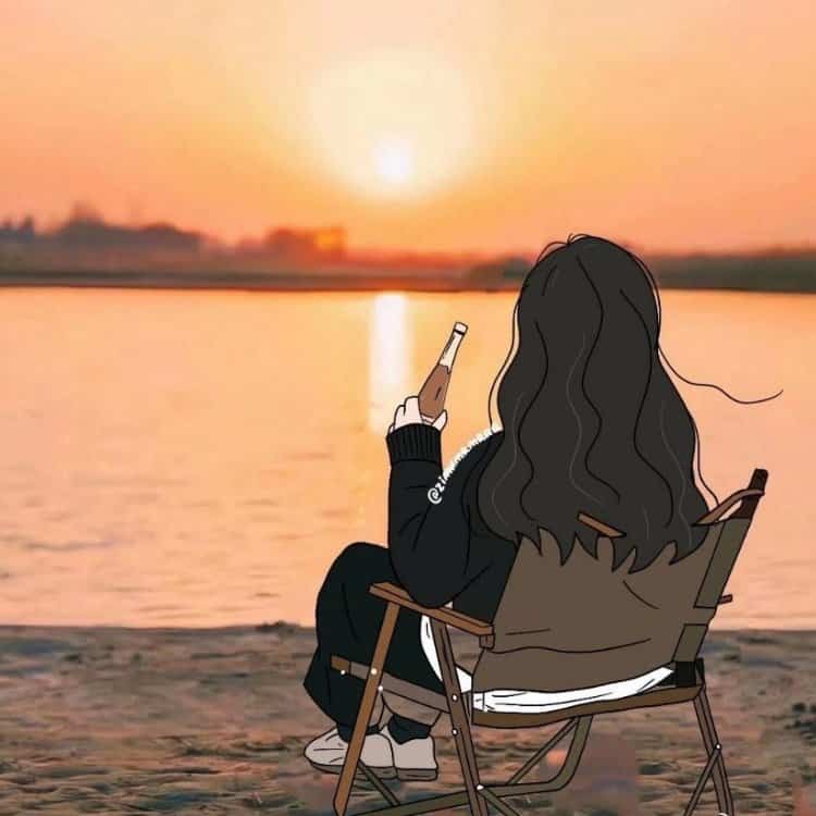 适合秋天的手绘文艺风女生微信头像 清新森系气质女头_11
