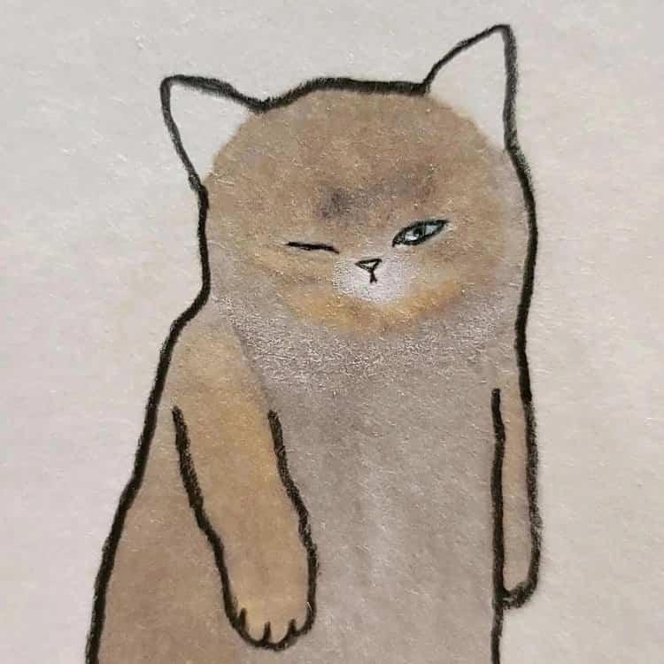 可爱动物手绘彩色猫咪微信头像 治愈系个性猫咪萌宠头像_4