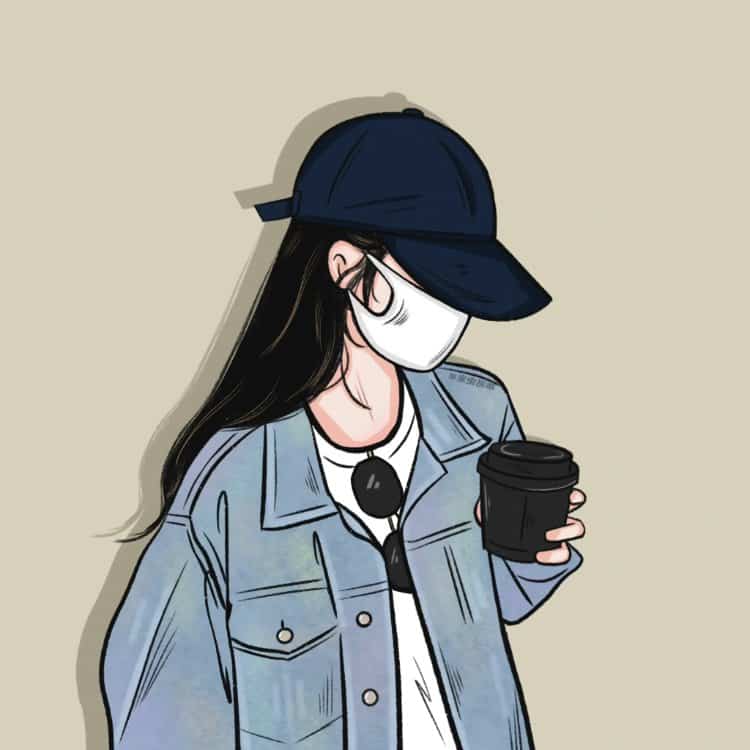 小众个性手绘微信头像 小众又好看比较酷的不露脸女生头像_8