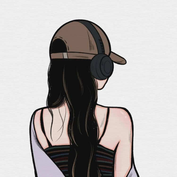 小众个性手绘微信头像 小众又好看比较酷的不露脸女生头像_11