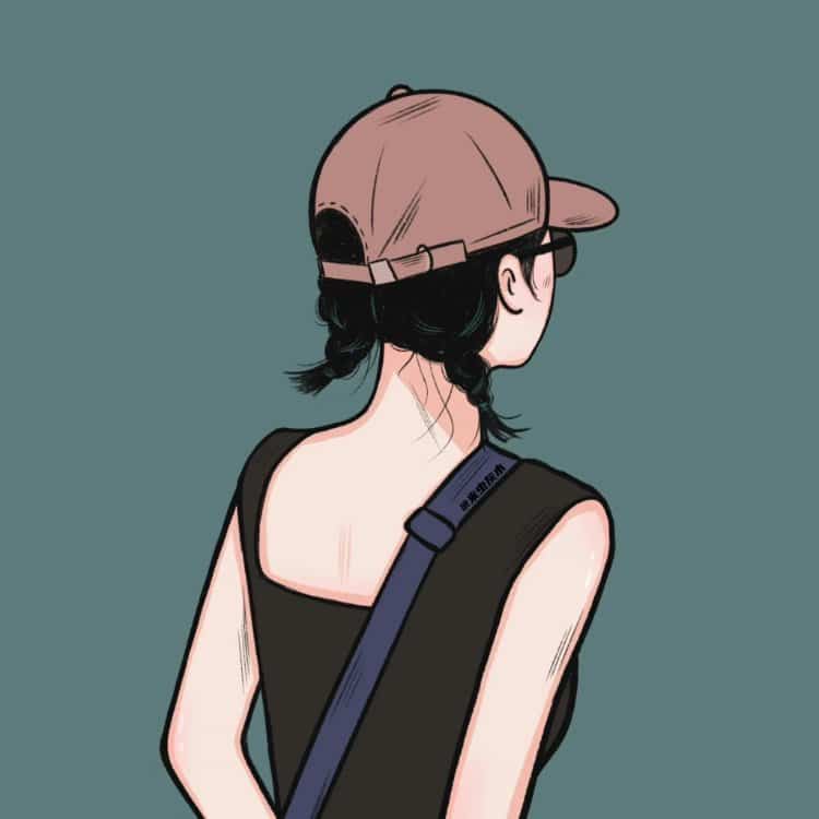 小众个性手绘微信头像 小众又好看比较酷的不露脸女生头像_17