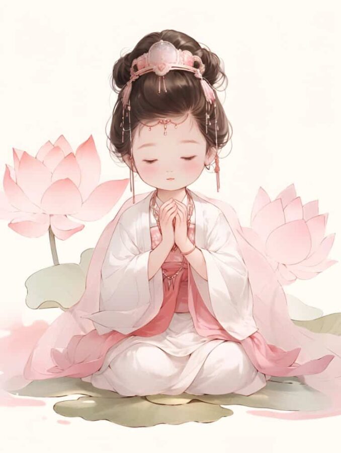 看淡一切善待自己卡通头像 佛系女孩唯美动漫女头_3