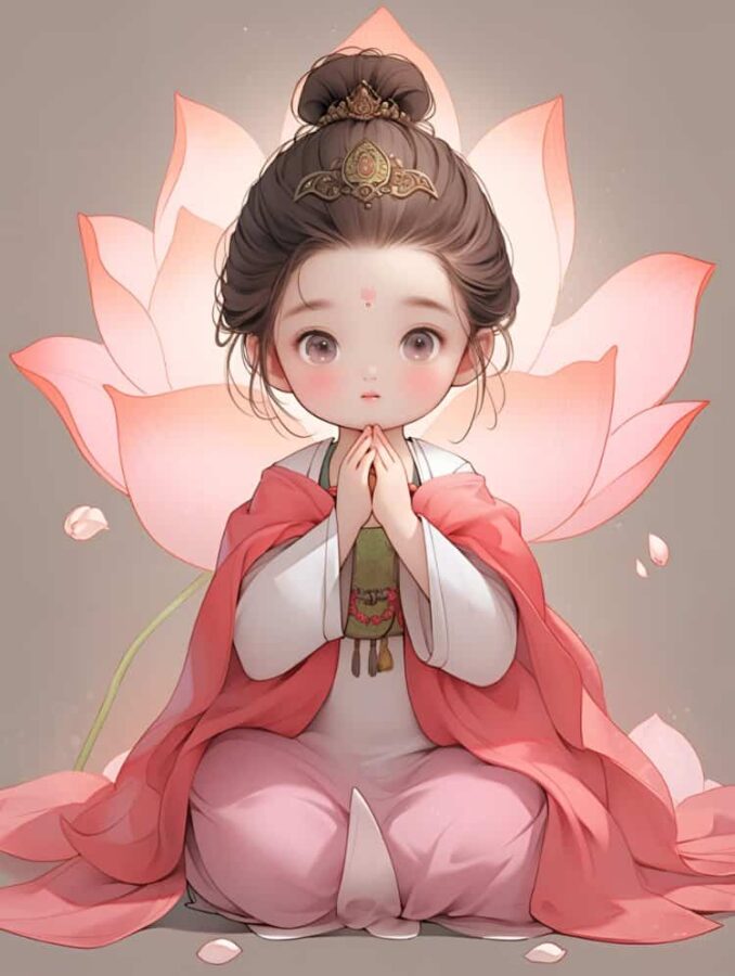 看淡一切善待自己卡通头像 佛系女孩唯美动漫女头_7