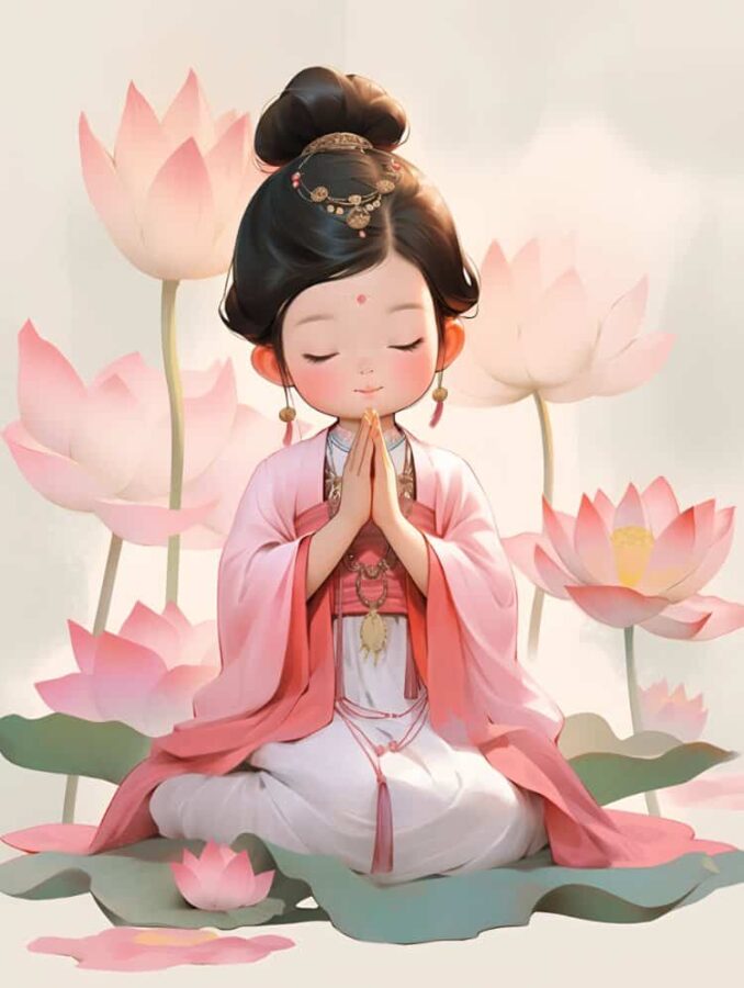 看淡一切善待自己卡通头像 佛系女孩唯美动漫女头_12