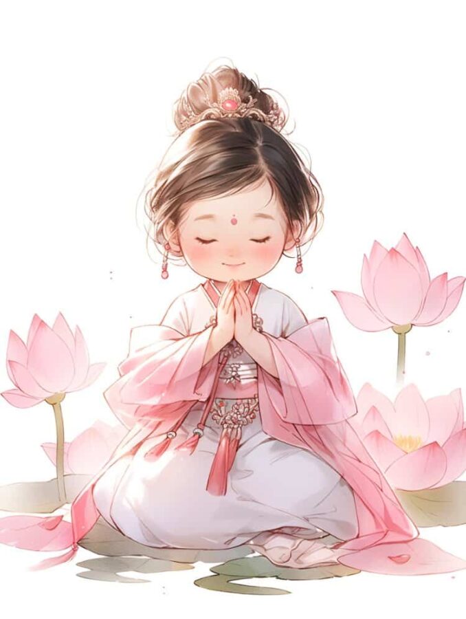 看淡一切善待自己卡通头像 佛系女孩唯美动漫女头_13