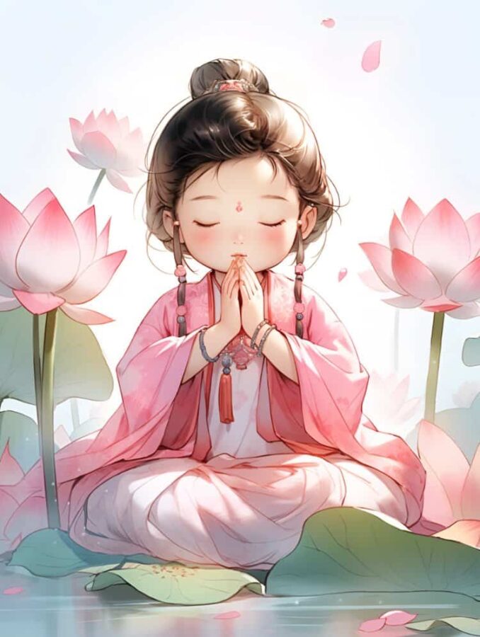 看淡一切善待自己卡通头像 佛系女孩唯美动漫女头_17