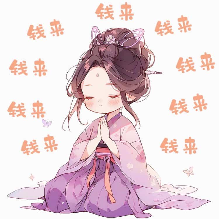 看淡一切善待自己卡通头像 佛系女孩唯美动漫女头_19