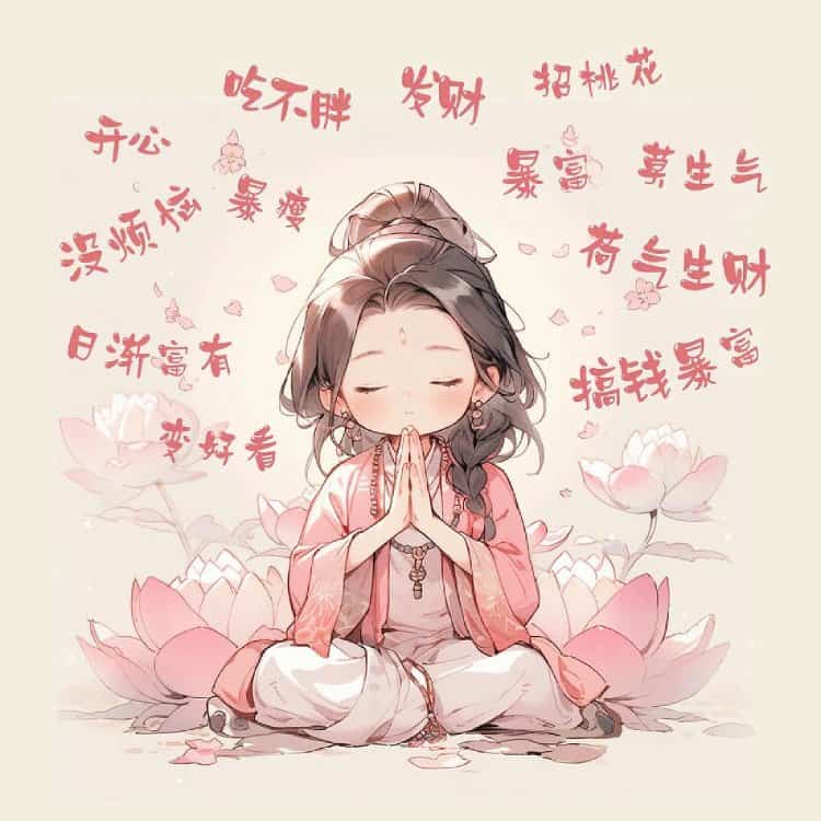看淡一切善待自己卡通头像 佛系女孩唯美动漫女头_20