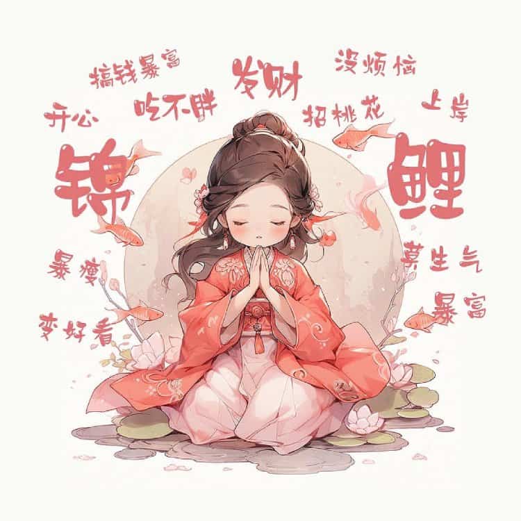 看淡一切善待自己卡通头像 佛系女孩唯美动漫女头_21