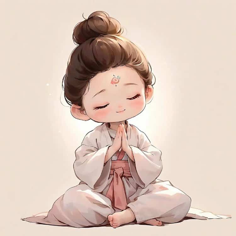 看淡一切善待自己卡通头像 佛系女孩唯美动漫女头_23