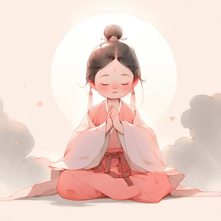 看淡一切善待自己卡通头像 佛系女孩唯美动漫女头_25