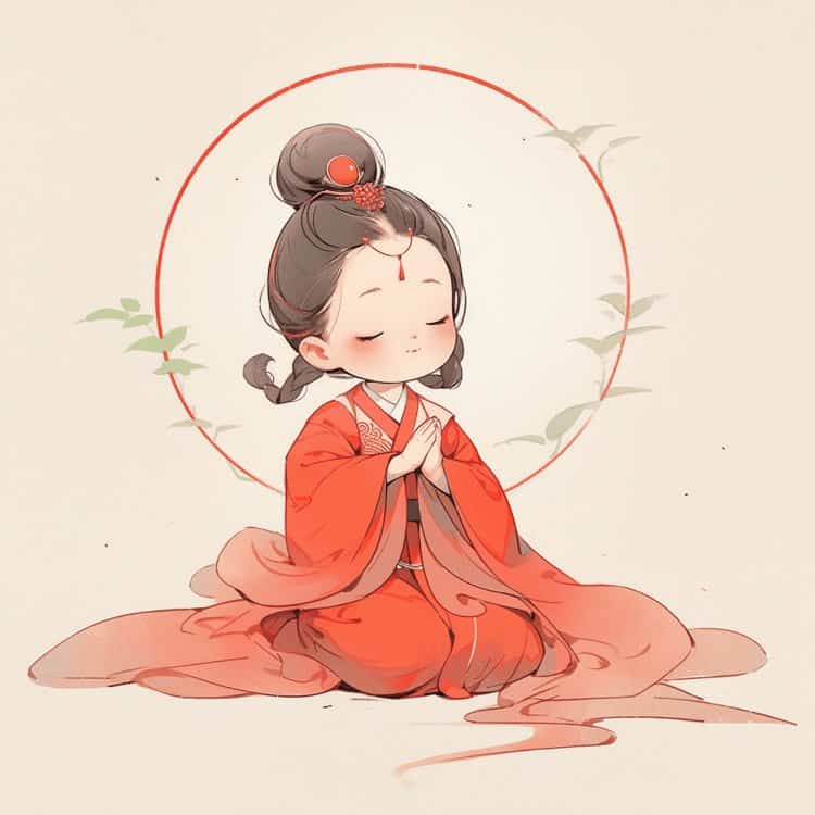 看淡一切善待自己卡通头像 佛系女孩唯美动漫女头_26