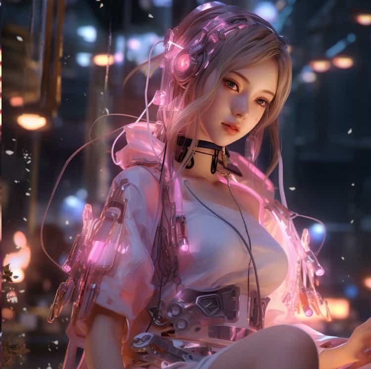 AI酷拽机械女孩高清微信头像 机甲可爱科幻风女生头像_2