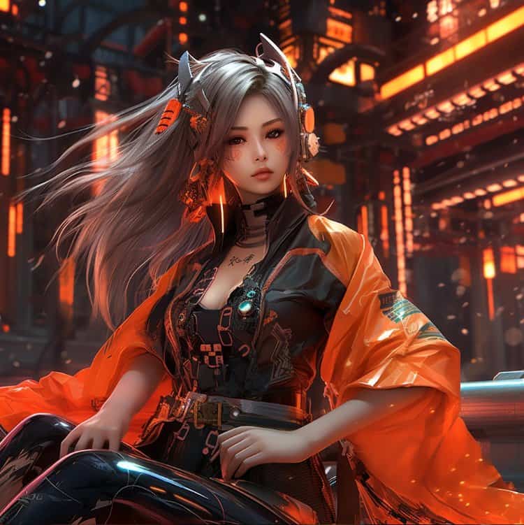 AI酷拽机械女孩高清微信头像 机甲可爱科幻风女生头像_3