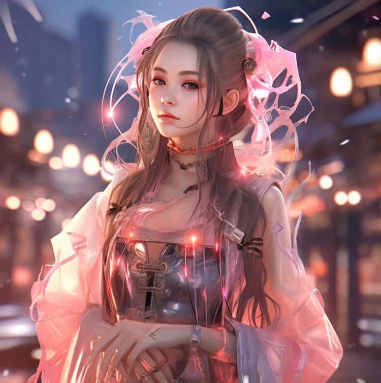 AI酷拽机械女孩高清微信头像 机甲可爱科幻风女生头像_4