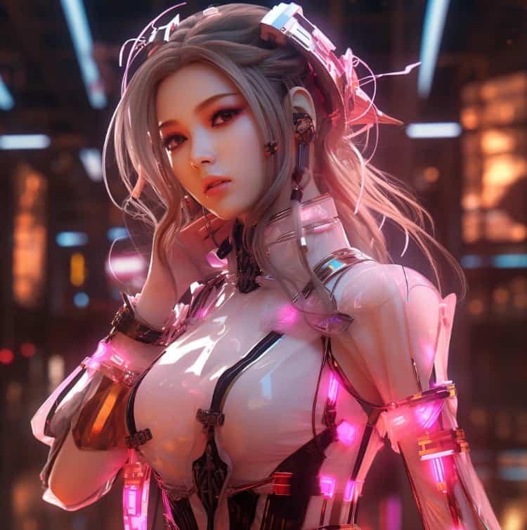 AI酷拽机械女孩高清微信头像 机甲可爱科幻风女生头像_5