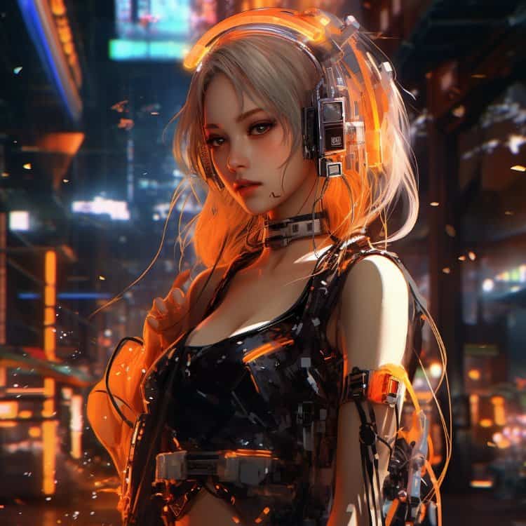 AI酷拽机械女孩高清微信头像 机甲可爱科幻风女生头像_10
