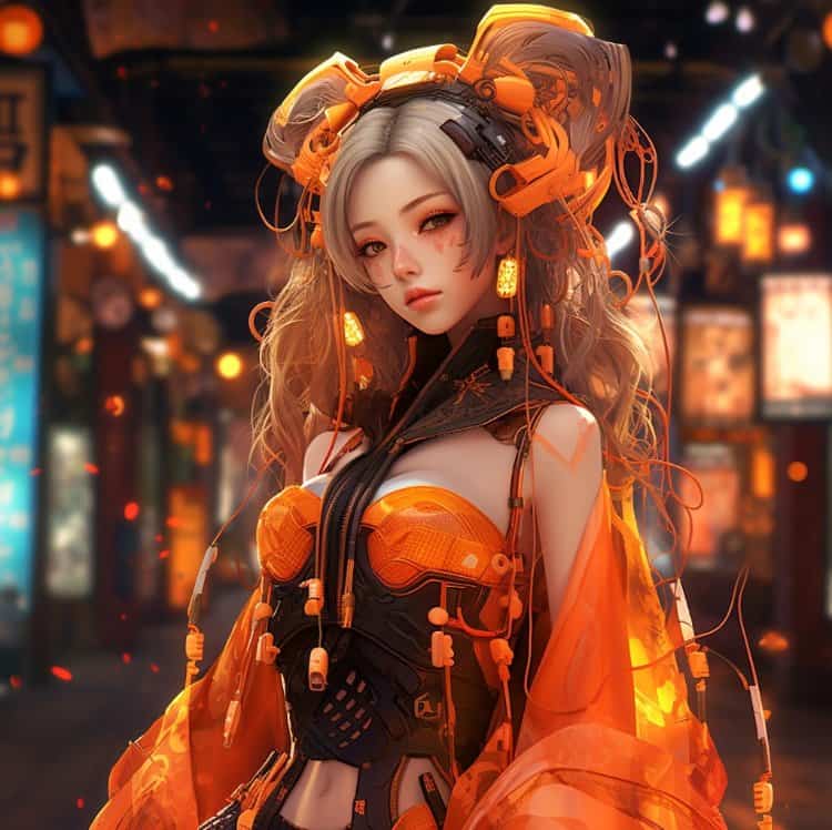 AI酷拽机械女孩高清微信头像 机甲可爱科幻风女生头像_12