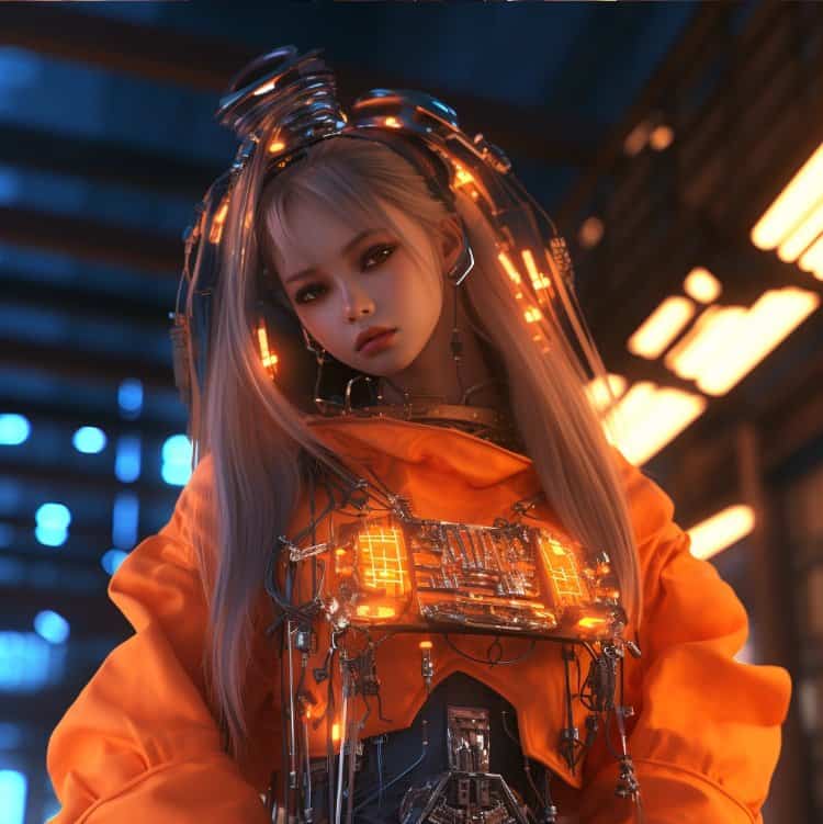 AI酷拽机械女孩高清微信头像 机甲可爱科幻风女生头像_13