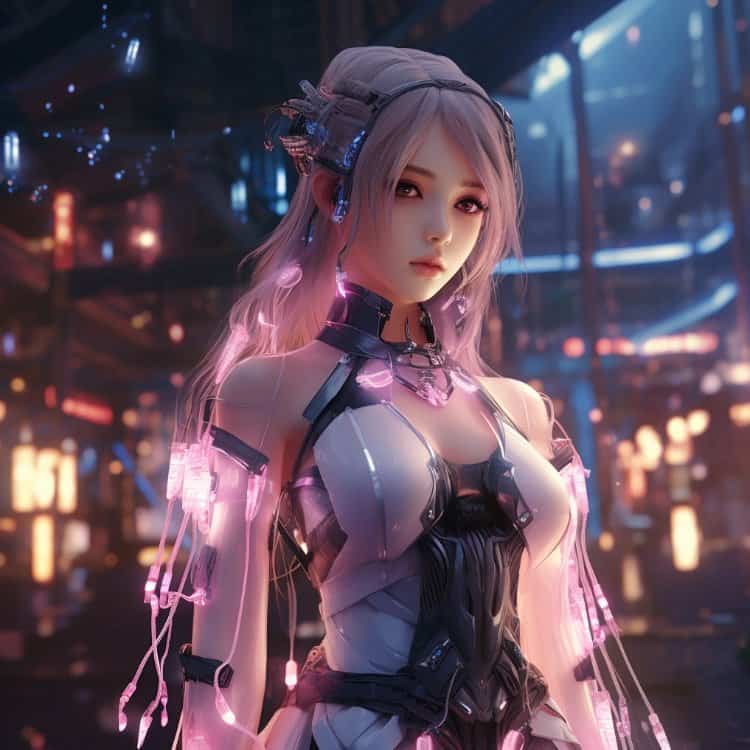 AI酷拽机械女孩高清微信头像 机甲可爱科幻风女生头像_15