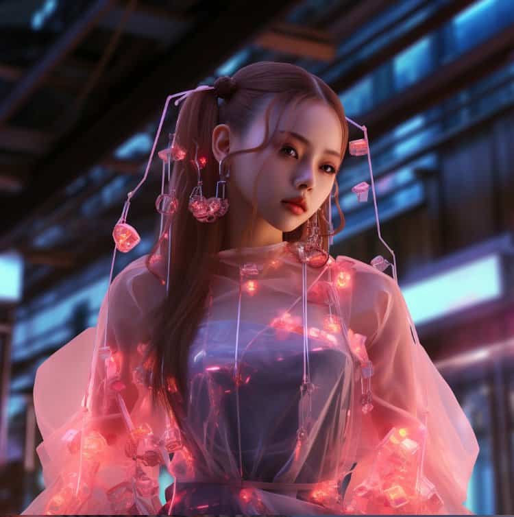 AI酷拽机械女孩高清微信头像 机甲可爱科幻风女生头像_16