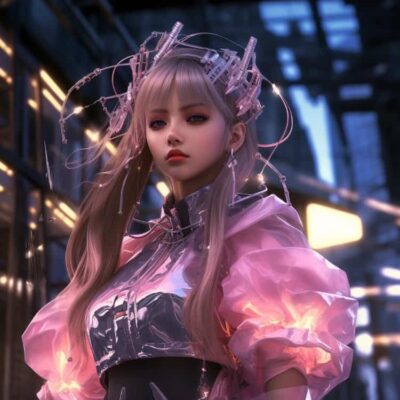 AI酷拽机械女孩高清微信头像 机甲可爱科幻风女生头像
