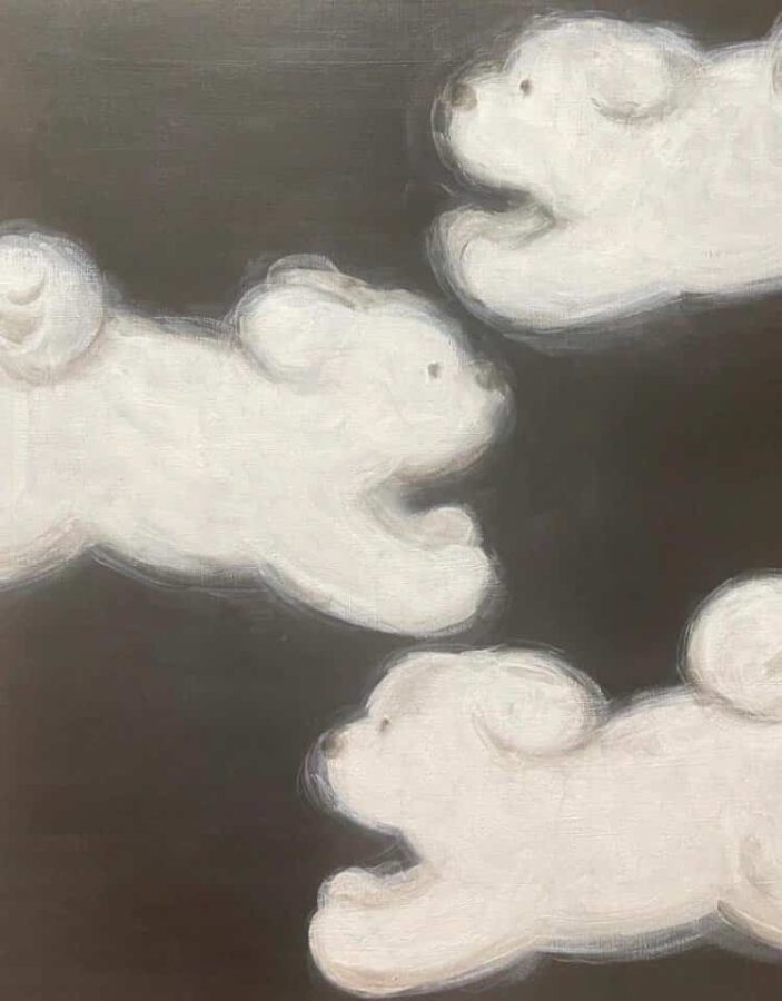 油画风潦草的小狗微信头像 超萌好看的狗狗卡通动物头像图_10