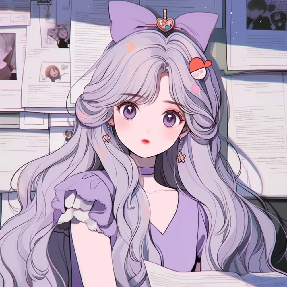 独一无二的紫色梦幻可爱甜美公主卡通 ai头像_4