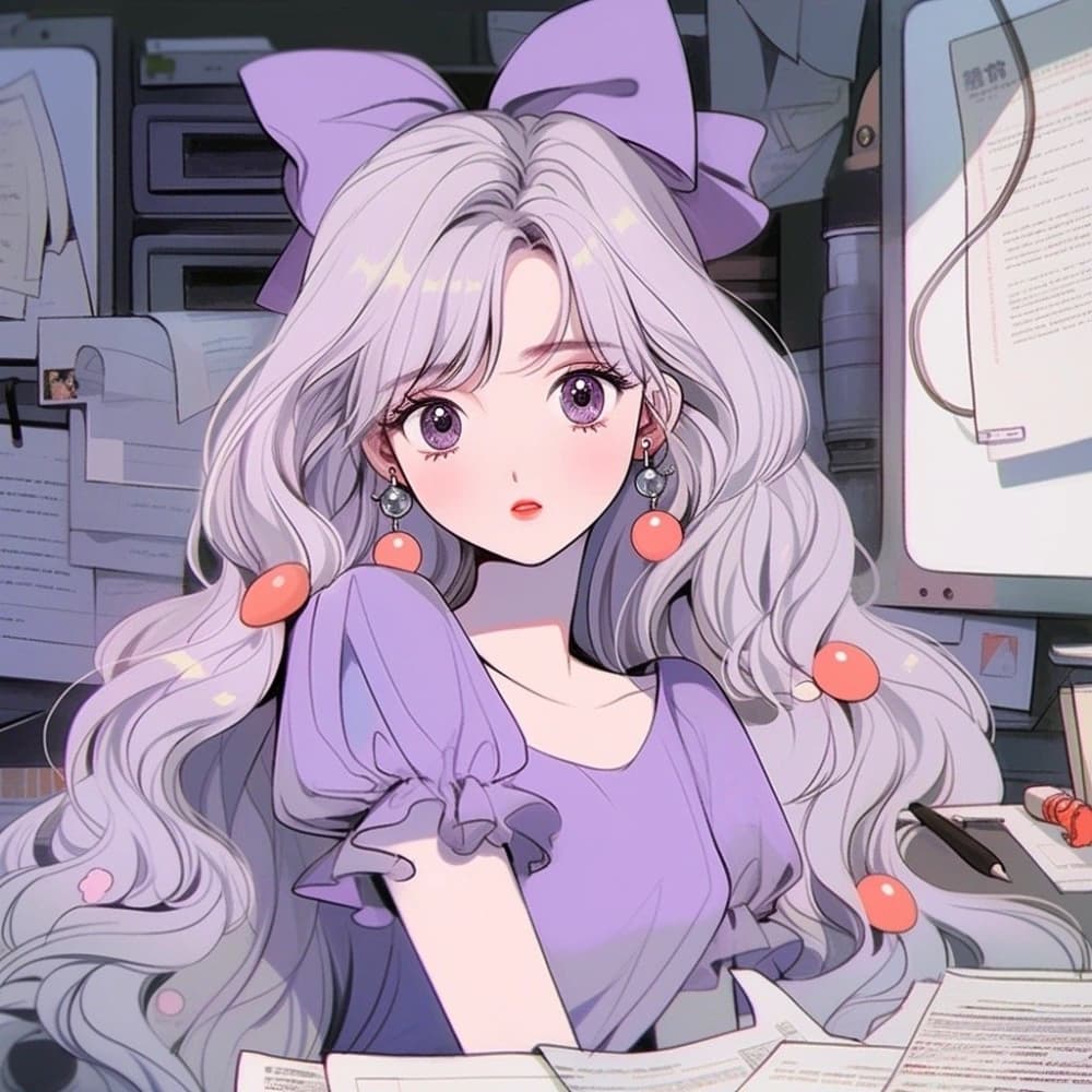 独一无二的紫色梦幻可爱甜美公主卡通 ai头像_8