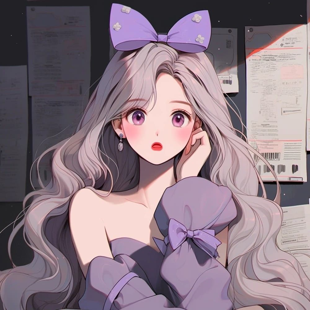 独一无二的紫色梦幻可爱甜美公主卡通 ai头像_14