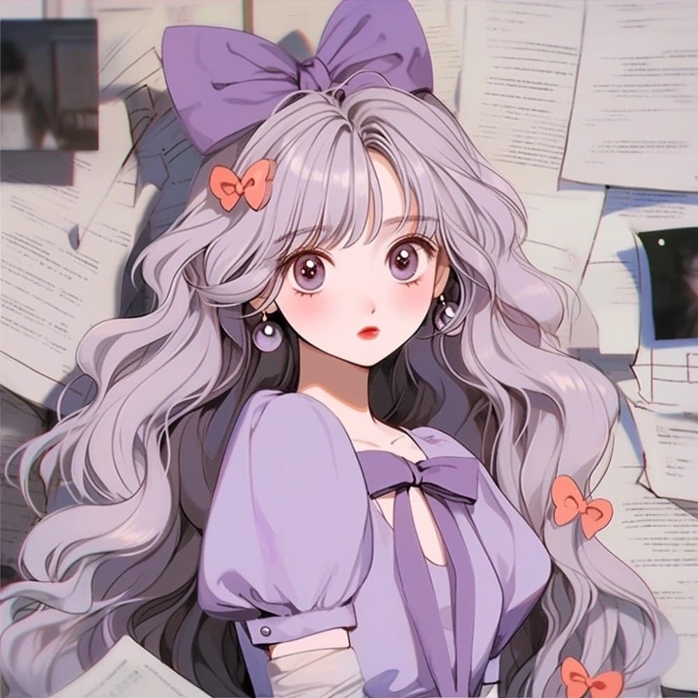 独一无二的紫色梦幻可爱甜美公主卡通 ai头像_15