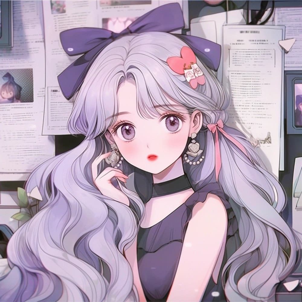 独一无二的紫色梦幻可爱甜美公主卡通 ai头像_16
