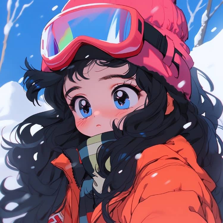 好看的冬日女生Ai卡通动漫风头像 ​​​ 配色丰富_7