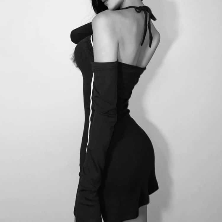 黑色系高冷性感女生部位头像 低调优质黑白真人女头_11