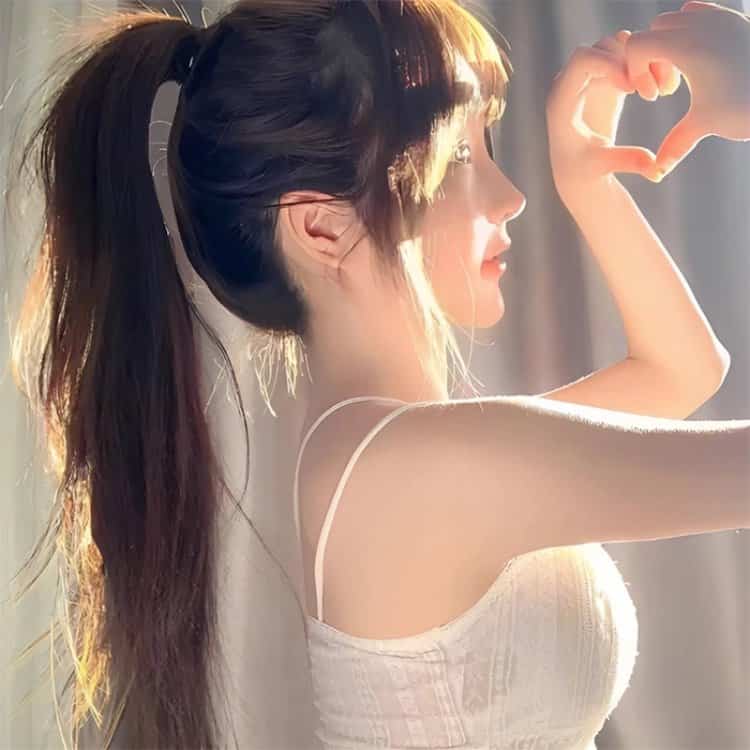 唯美侧脸氛围感真人女生头像 WeChat胶片感女头_5