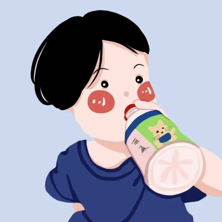 超萌可爱Q版卡通人物一男一女情头 优质卡通情侣头像_18