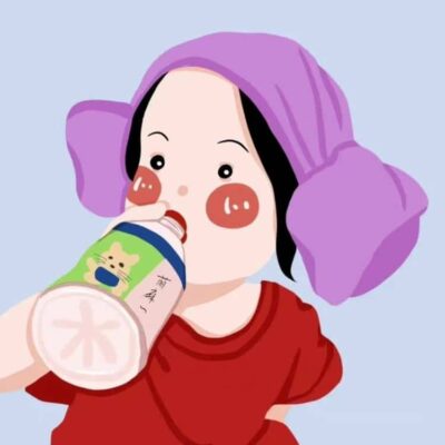 超萌可爱Q版卡通人物一男一女情头 优质卡通情侣头像