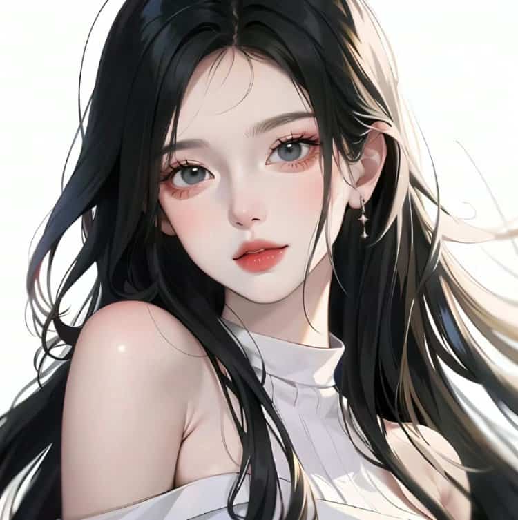 纯欲高级长发御姐微信头像 AI清冷优雅脸女生头像_5