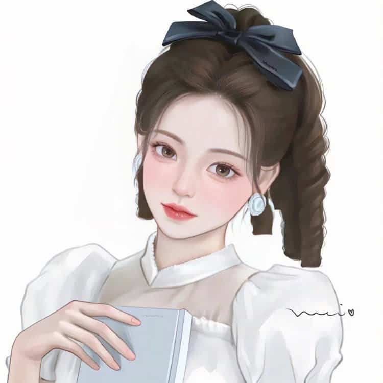 清新邻家姐姐公主风手绘动漫闺蜜头像 一人一张单人女生微信头像_4