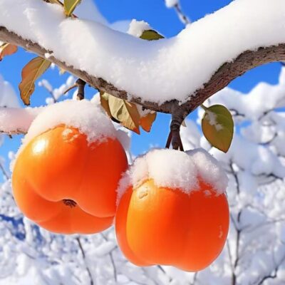 四川的百年柿子瀑布又红了唯美图片