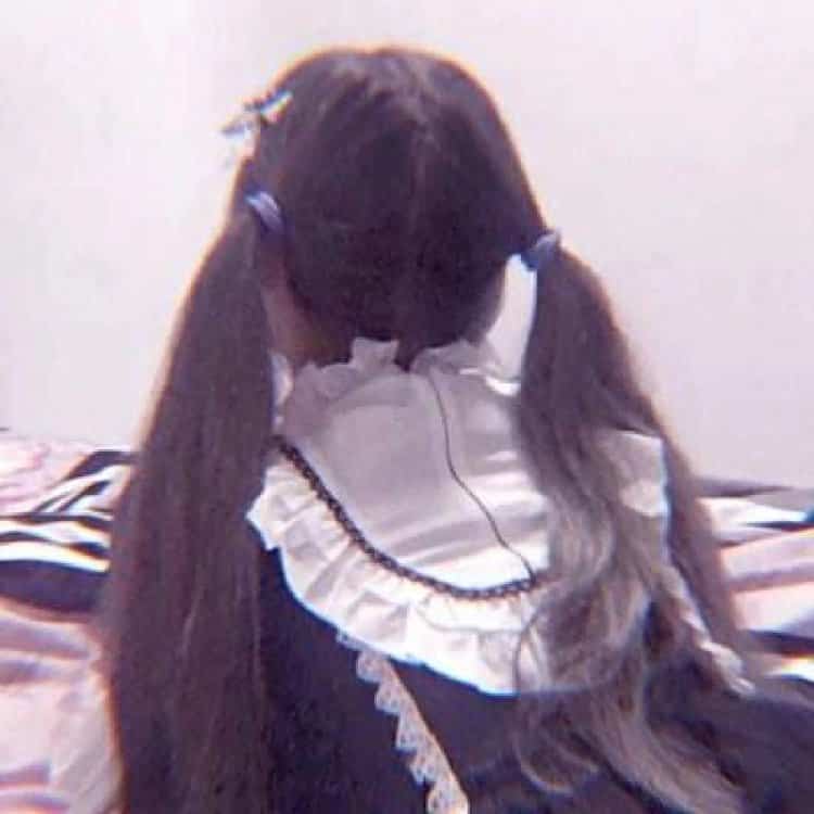 可爱双马尾女生背影头像 清纯可爱双辫子不露脸真人女头_1