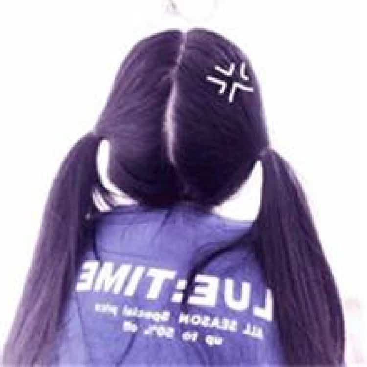 可爱双马尾女生背影头像 清纯可爱双辫子不露脸真人女头_3