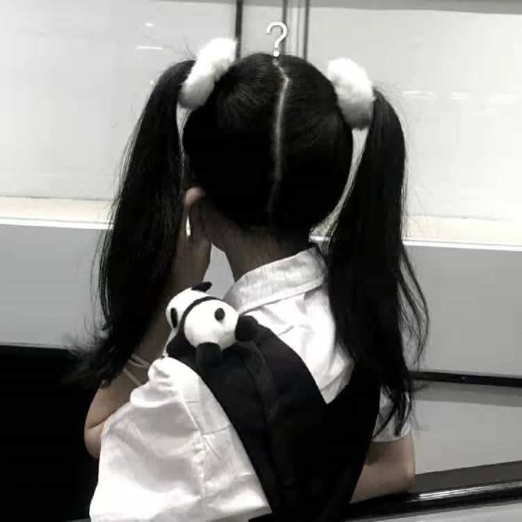 可爱双马尾女生背影头像 清纯可爱双辫子不露脸真人女头_5