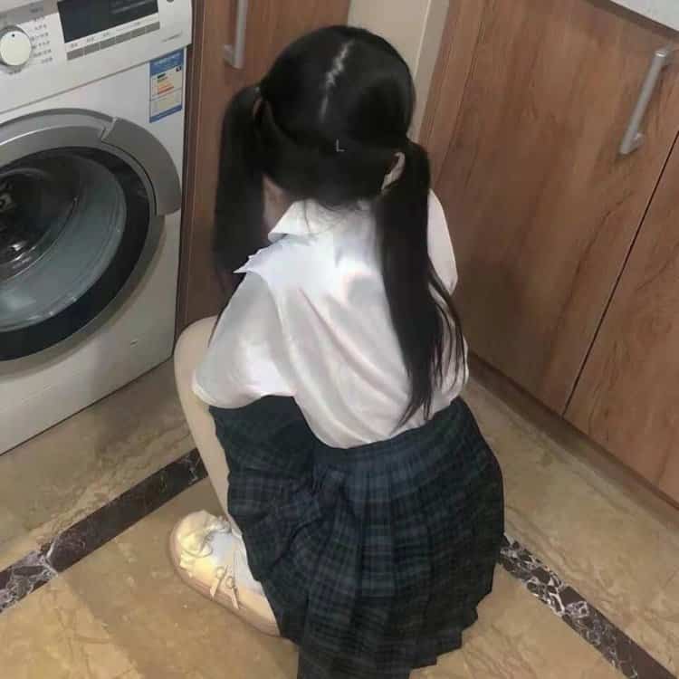 可爱双马尾女生背影头像 清纯可爱双辫子不露脸真人女头_10