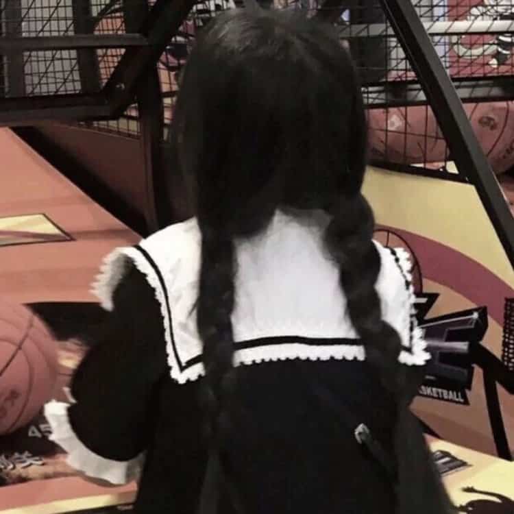 可爱双马尾女生背影头像 清纯可爱双辫子不露脸真人女头_14
