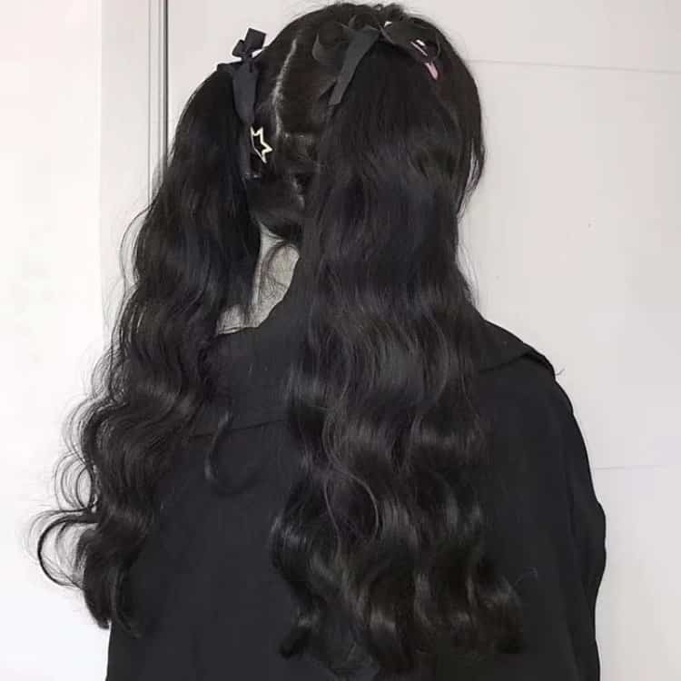 可爱双马尾女生背影头像 清纯可爱双辫子不露脸真人女头_16